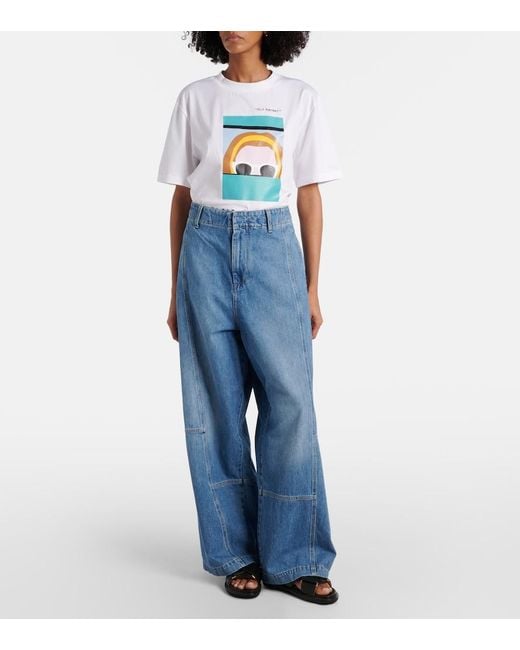 Plan C Blue High-Rise Wide-Leg Pants