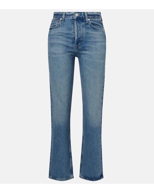 Citizens of Humanity Blue Blaine High-Rise Straight Jeans