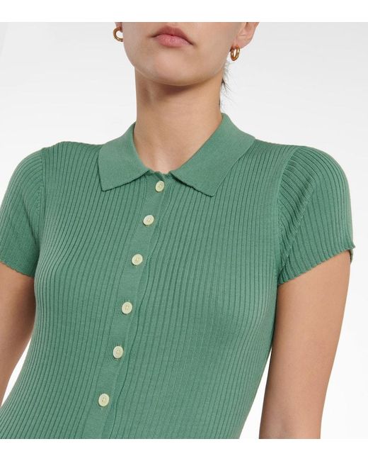 Polo Ralph Lauren Green Ribbed-knit Wool Maxi Dress