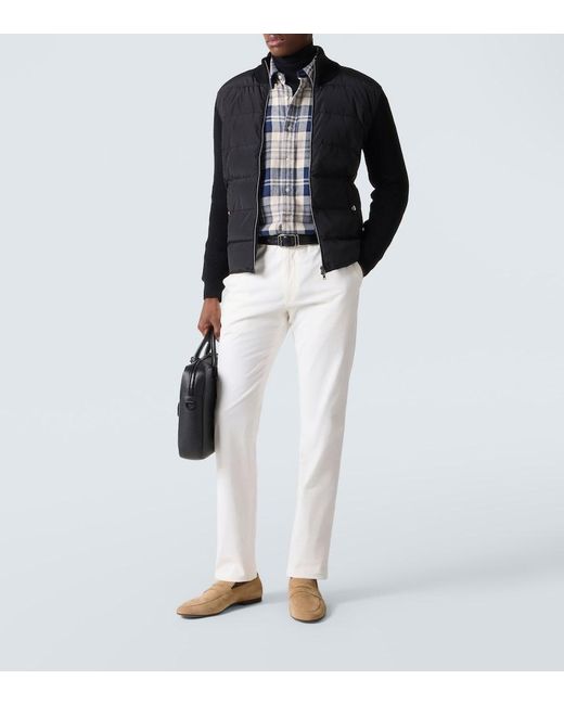 Herno Black Wool-Trimmed Down Jacket for men