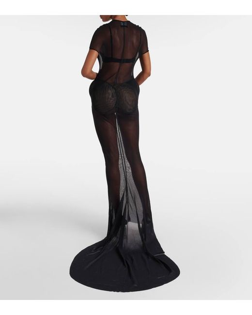 X Shayne Oliver vestido de fiesta de tul Jean Paul Gaultier de color Black