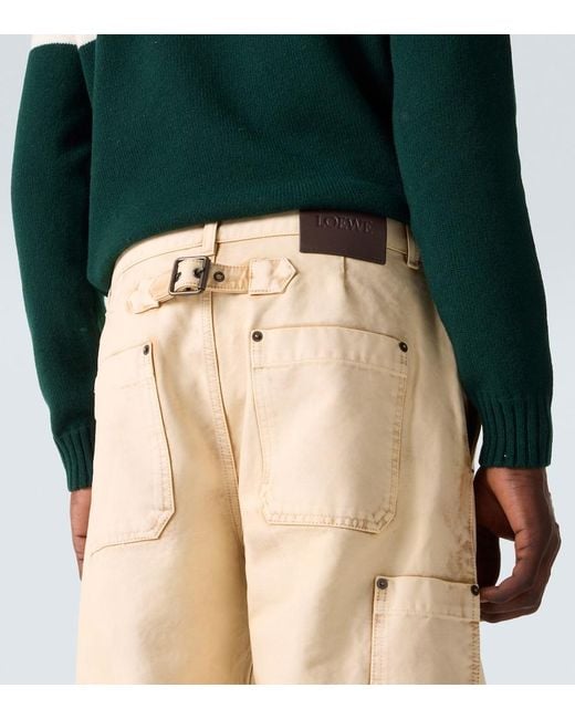 Pantalones Rectos De Algodon Loewe de hombre de color Natural