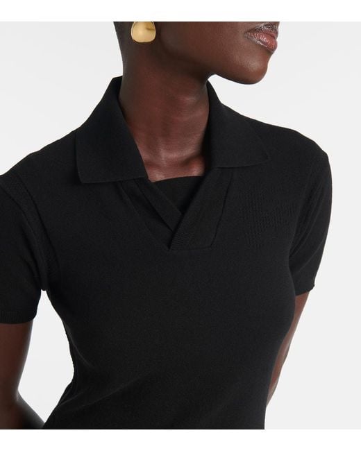 Vestido Polo De Mezcla De Algodon Burberry de color Black