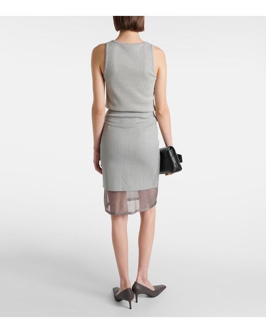 JACQUES WEI Gray Midi Skirt