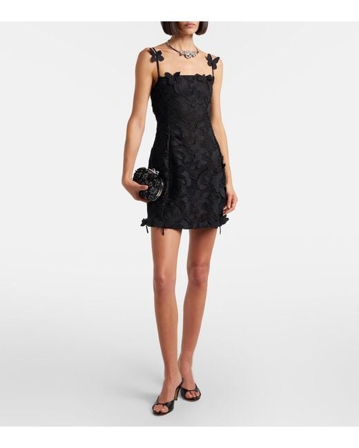 Blumarine Black Embroidered Lace Minidress
