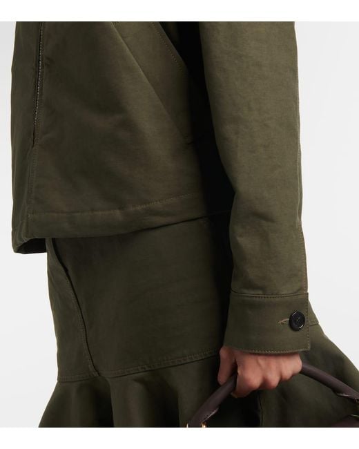 Loewe Green Shearling-Trimmed Cotton Twill Blouson