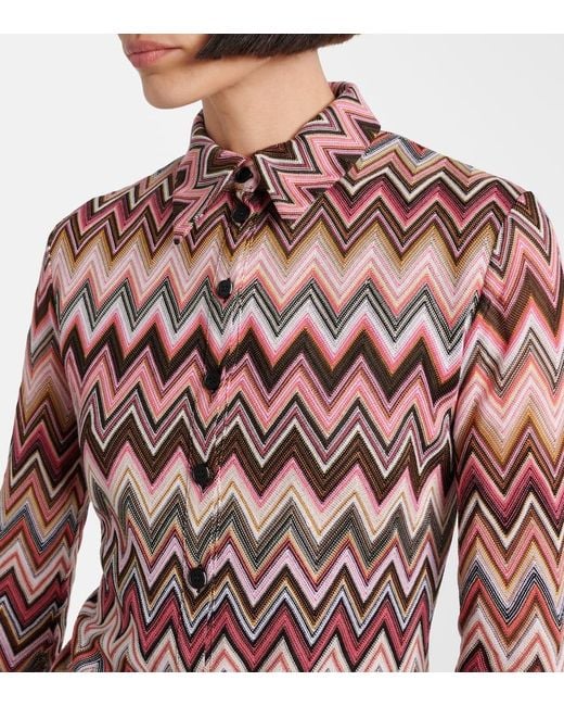 Missoni Pink Cotton-Blend Minidress