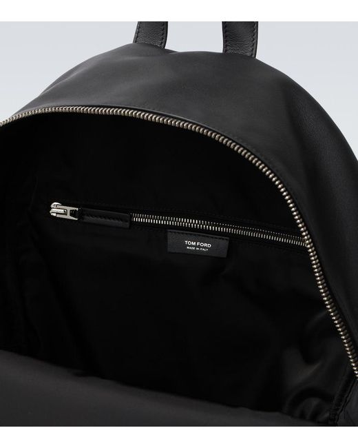 Tom Ford Black Leather Backpack for men