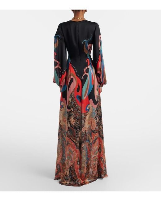 Etro Red Paisley Silk Gown