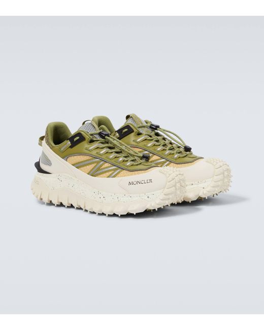 Moncler Natural Trailgrip Leather-trimmed Sneakers for men