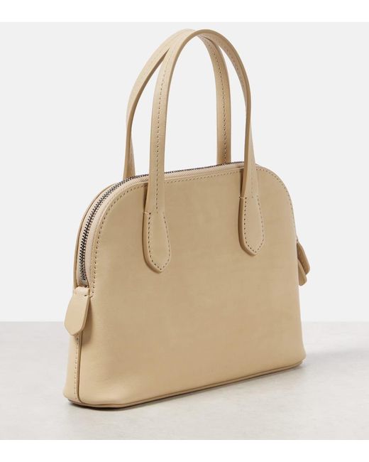 The Row Medium Ingrid Top Handle Bag in Saddle Leather