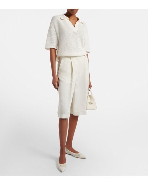 Joseph White Rian Oversized Cotton-Blend Polo Shirt