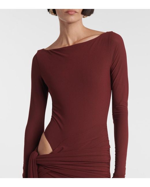Alex Perry Purple Draped Crepe Jersey Gown
