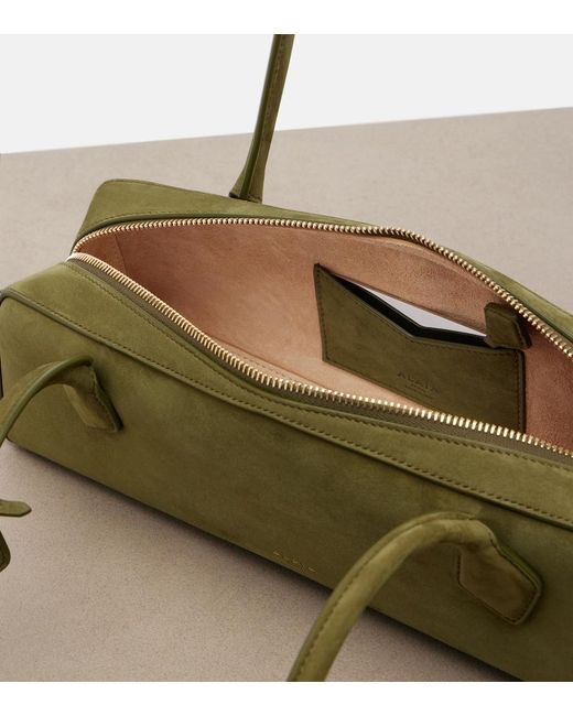 Alaïa Green Le Teckel Medium Suede Shoulder Bag