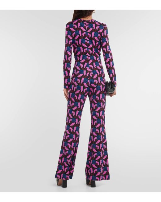 Combi-pantalon Ursula imprimee Diane von Furstenberg en coloris Purple