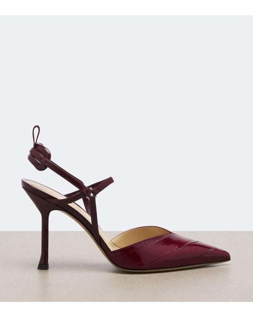 Fendi Red Very Colibri Leather Slingback Pumps