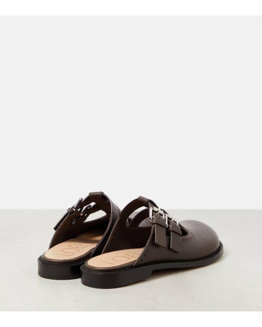 Loewe Brown Campo Leather Mules