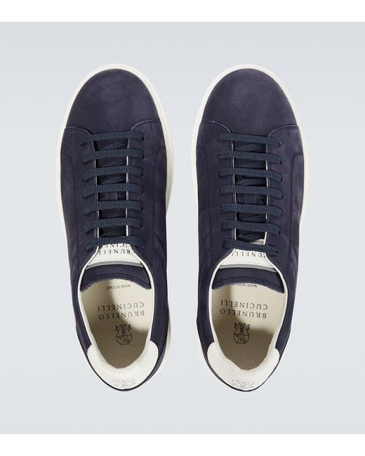 Brunello Cucinelli Sneakers aus Veloursleder in Blue für Herren