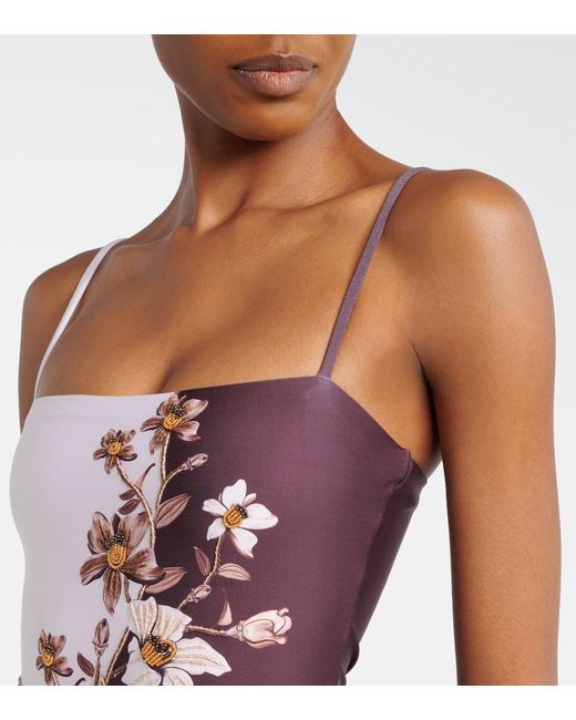 Agua Bendita White Durazno Embellished Floral Swimsuit