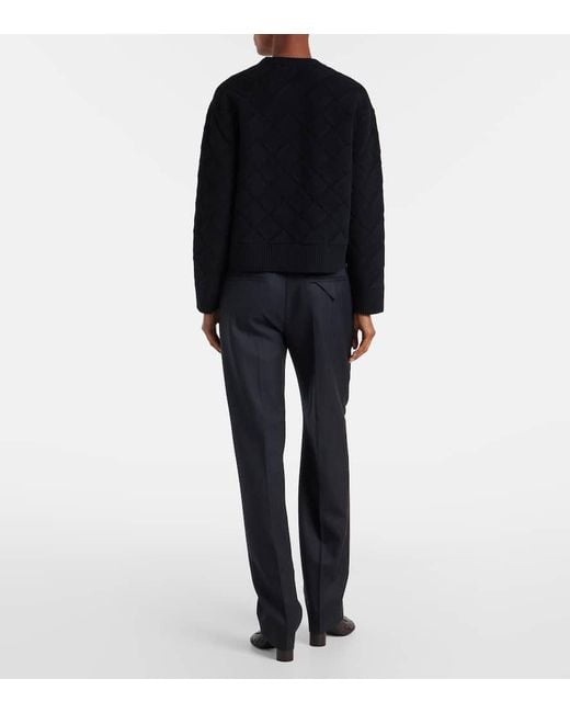 Bottega Veneta Black Pullover Intreccio Aus Einem Wollgemisch