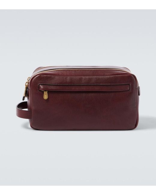Brunello Cucinelli Red Leather Vanity Bag for men