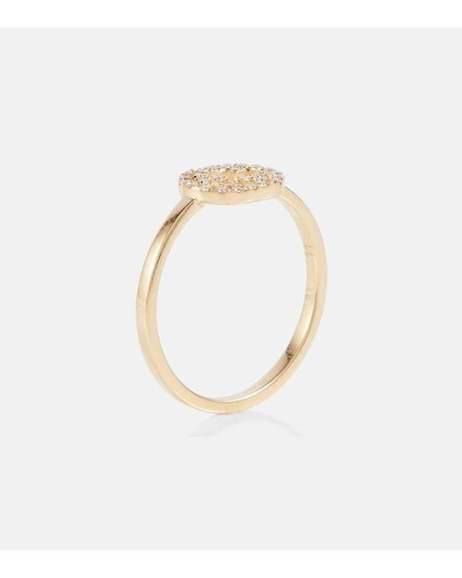 Gucci White Interlocking G 18Kt Ring With Diamonds