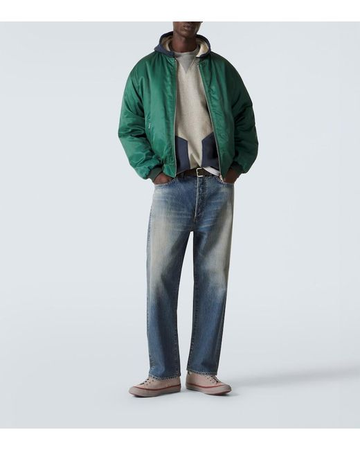 A.PRESSE Green Cotton-Blend Bomber Jacket for men