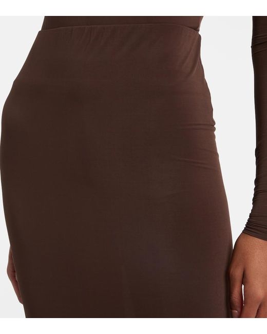 Wardrobe NYC Brown Sheer Midi Skirt