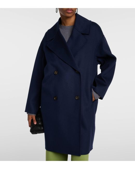 Max mara top blue wool coat