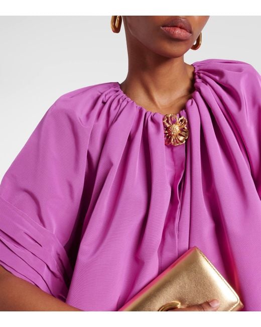 Oscar de la Renta Purple Cotton-blend Faille Gown