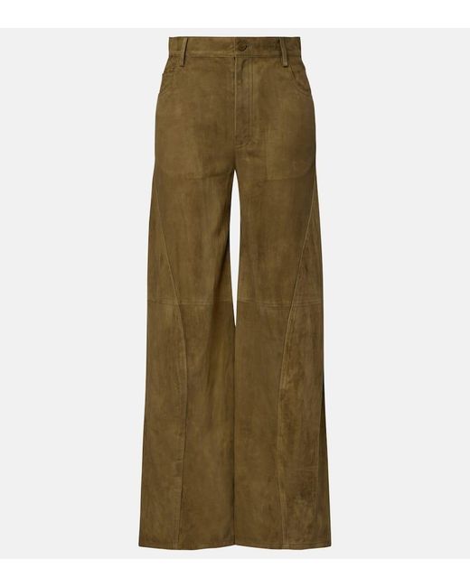 Marni Green Weite Hose Aus Veloursleder