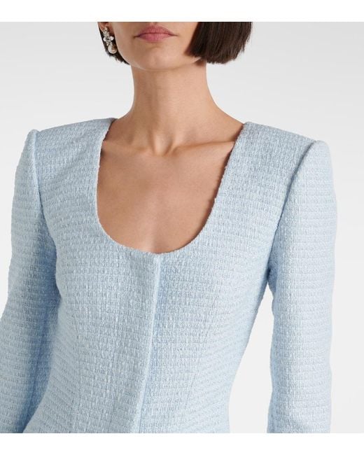 Roland Mouret Blue Jacquard Midi Dress