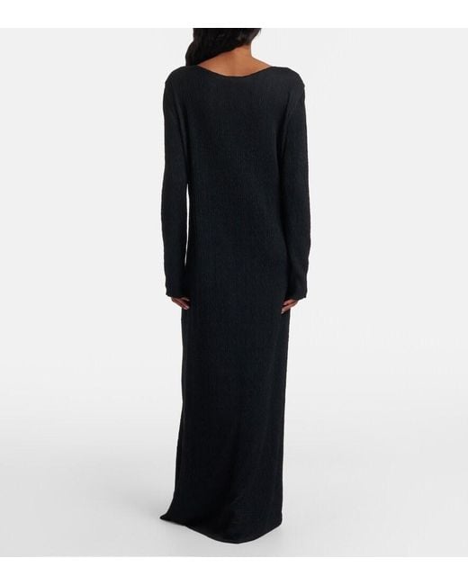 The Row Black Odall Silk Maxi Dress