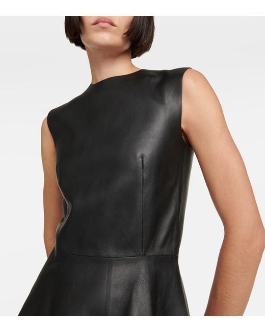 Alaïa Black Archetypes Leather Mini Dress