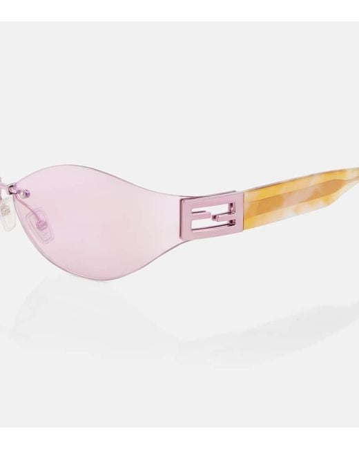 Fendi Pink Cat-Eye-Sonnenbrille Baguette
