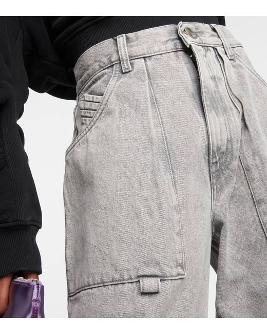 The Attico Gray Barrel Jeans Effie