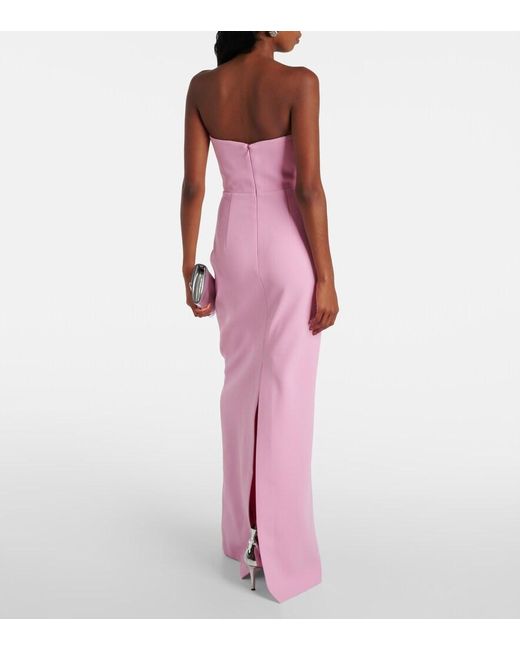 Rebecca Vallance Pink Cordelia Embellished Strapless Gown