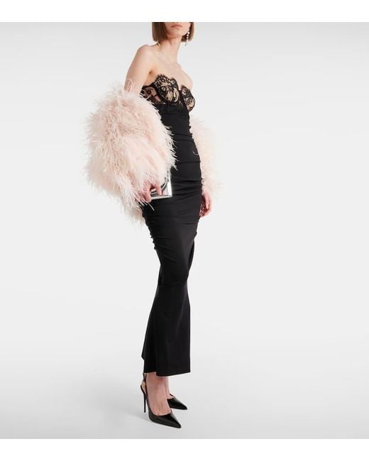 Dolce & Gabbana Black Bustier-Robe Mit Spitze