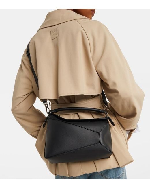 Loewe Black Puzzle Edge Small Leather Top-Handle Bag