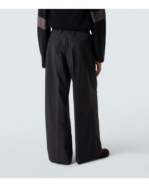 ERL Black Pleated Wide-Leg Pants for men