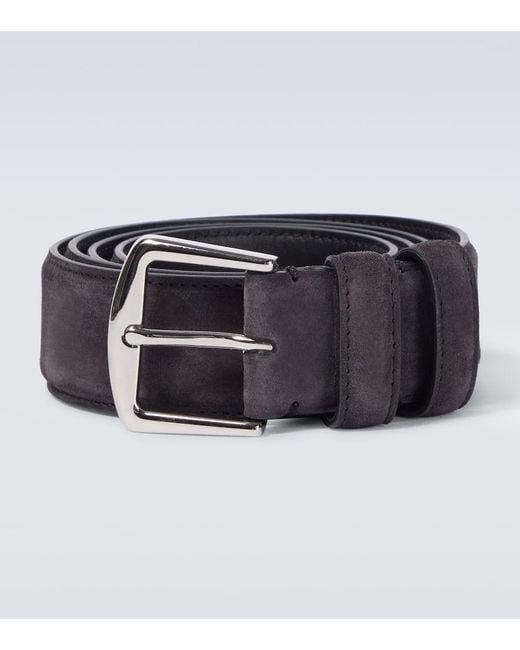Loro Piana Black Suede Belt for men
