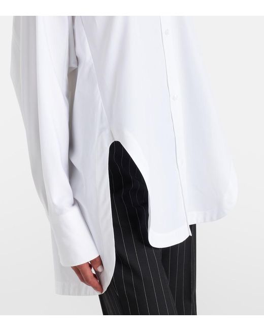 Sportmax White Ovest Oversized Cotton Poplin Shirt