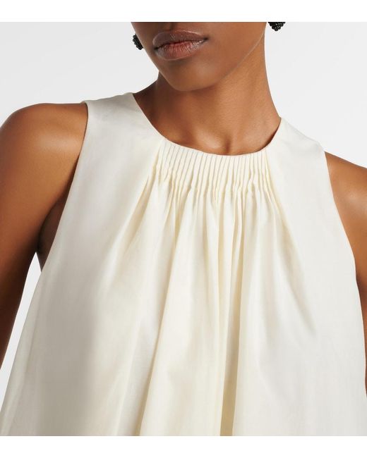 Loulou de Saison White Liao Cotton And Silk Top