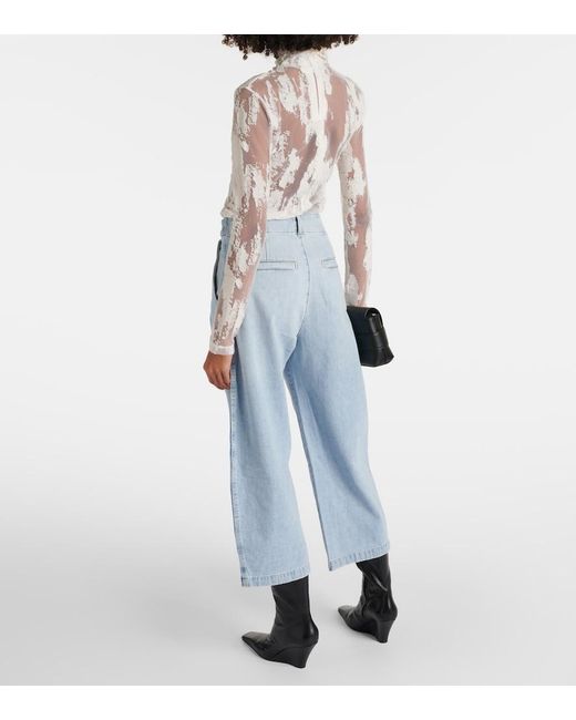 Citizens of Humanity Blue Payton High-Rise Twill Wide-Leg Pants