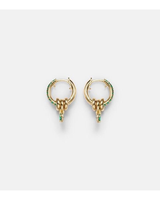 Spinelli Kilcollin White Zahra 18Kt Hoop Earrings With Emeralds