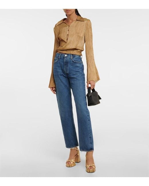 Agolde Blue 90's Pinch High-rise Straight Jeans