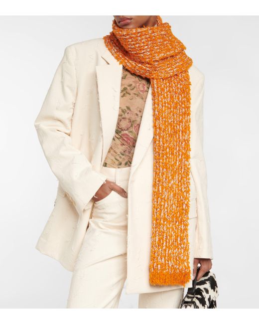 Acne Studios Ribbed-knit Wool-blend Scarf in Orange | Lyst Canada