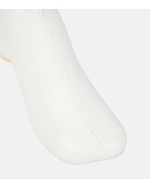 MM6 by Maison Martin Margiela White Leather Ankle Boots