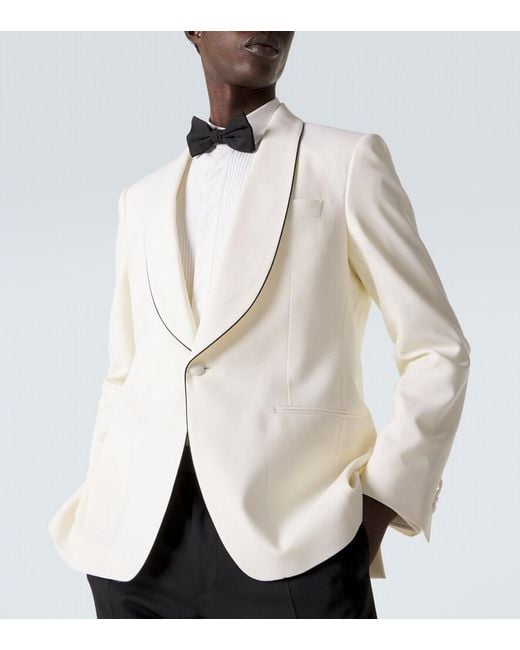 Lardini White Wool Tuxedo Jacket for men