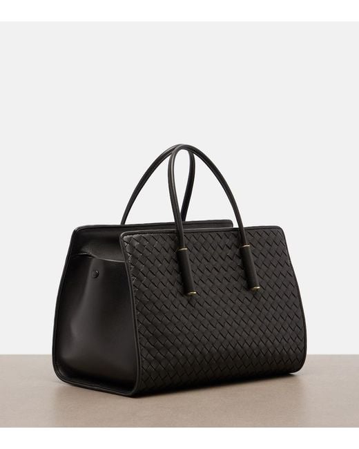 Bottega Veneta Black Barbara Small Intrecciato Leather Tote Bag